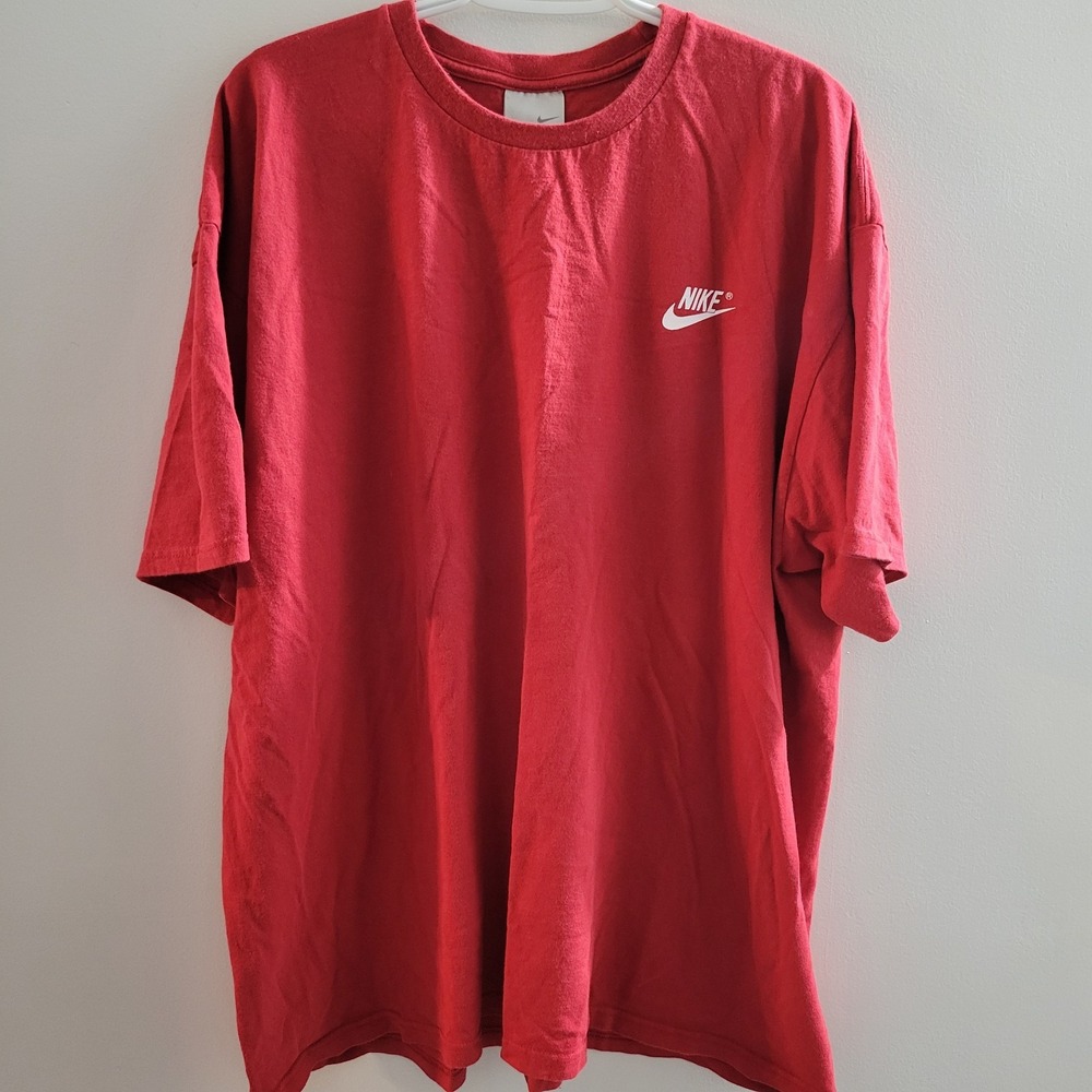 Vintage Y2K Nike Short Sleeve Blank T-Shirt Men's Size 2XL Red